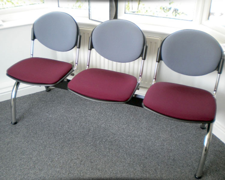 Three seater beam seat configuration.